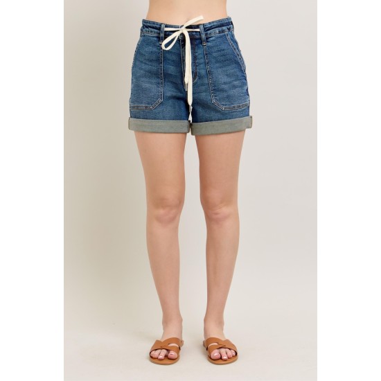 High Rise Cuff Denim Shorts High Rise Cuff Denim Shorts