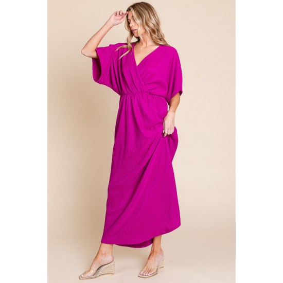 Surplice Maxi Dress with Pockets Surplice Maxi Dress with Pockets