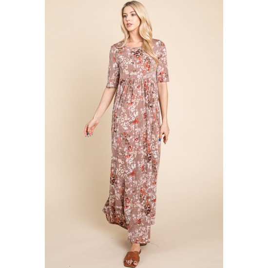 Printed Shirred Maxi Dress Printed Shirred Maxi Dress