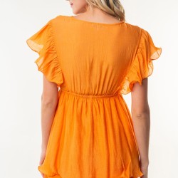 Short Sleeve Woven Layered Dress