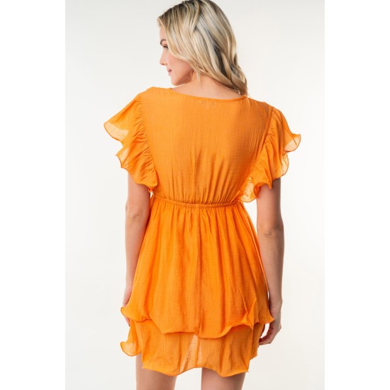 Short Sleeve Woven Layered Dress Short Sleeve Woven Layered Dress