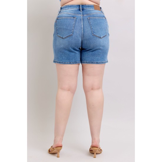 Button Denim Shorts with Pockets Button Denim Shorts with Pockets
