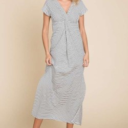 Striped Twisted Detail Dress