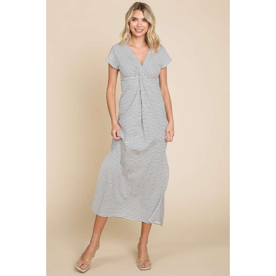 Striped Twisted Detail Dress Striped Twisted Detail Dress
