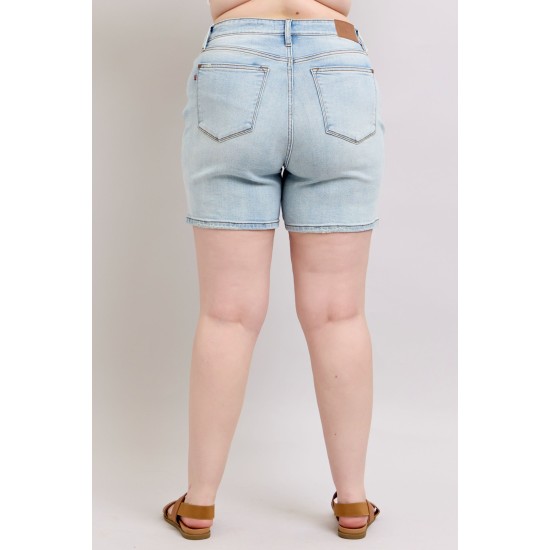 Button Denim Shorts with Pocket Button Denim Shorts with Pocket