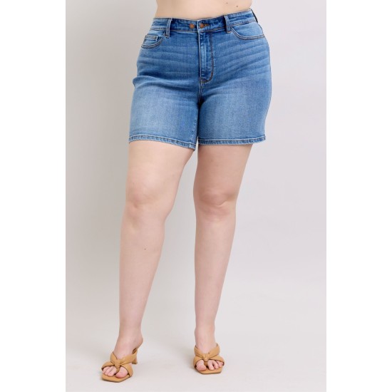 Button Denim Shorts with Pockets Button Denim Shorts with Pockets