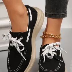 Lace Up Round Toe Sneakers