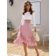 Printed Ruffled Midi Skirt (multiple color options) Printed Ruffled Midi Skirt (multiple color options)