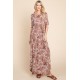 Printed Shirred Maxi Dress Printed Shirred Maxi Dress