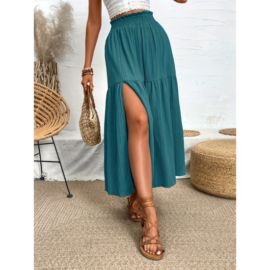 Frill Slit Skirt (multiple color options) Frill Slit Skirt (multiple color options)