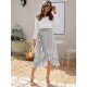 Printed Ruffled Midi Skirt (multiple color options) Printed Ruffled Midi Skirt (multiple color options)