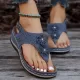 Toe Post Flower Detail Wedge Sandals Toe Post Flower Detail Wedge Sandals