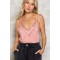 POL Adjustable Strap Lace Trim Cami in Pink