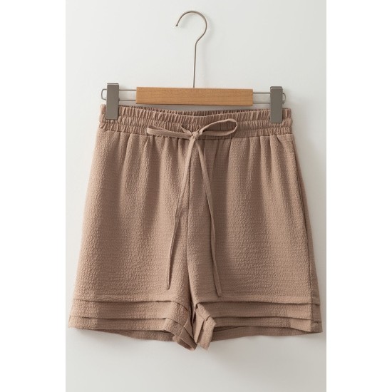 Textured Tiered Edge High Waist Shorts Textured Tiered Edge High Waist Shorts