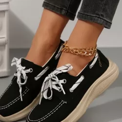 Lace Up Round Toe Sneakers