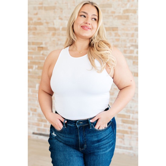 Cream of the Crop Rib Knit Tank Top in White Cream of the Crop Rib Knit Tank Top in White
