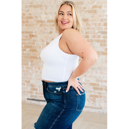 Cream of the Crop Rib Knit Tank Top in White Cream of the Crop Rib Knit Tank Top in White