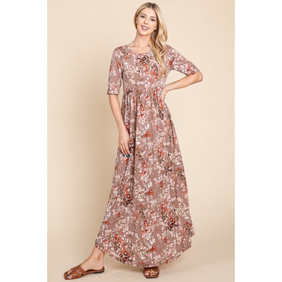 Printed Shirred Maxi Dress Printed Shirred Maxi Dress