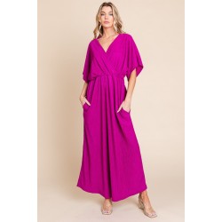 Surplice Maxi Dress with Pockets