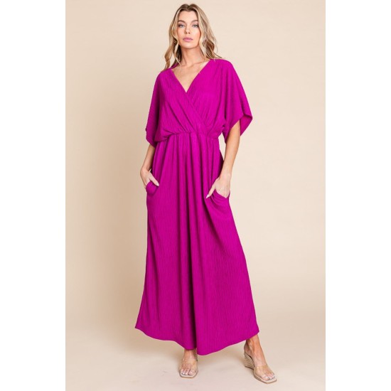 Surplice Maxi Dress with Pockets Surplice Maxi Dress with Pockets