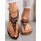 Colorful Beaded T-Strap Flat Sandals Colorful Beaded T-Strap Flat Sandals