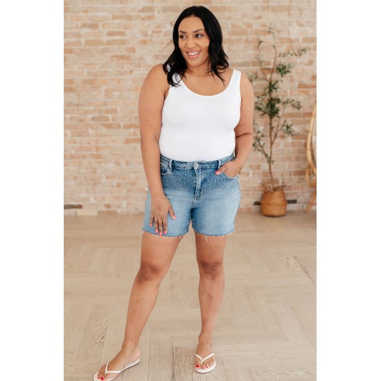 Elle High Rise Rhinestone Cutoff Shorts by Judy Blue Elle High Rise Rhinestone Cutoff Shorts by Judy Blue
