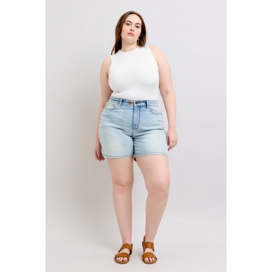 Button Denim Shorts with Pocket Button Denim Shorts with Pocket