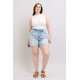 Button Denim Shorts with Pocket Button Denim Shorts with Pocket