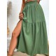 Frill Slit Skirt (multiple color options) Frill Slit Skirt (multiple color options)