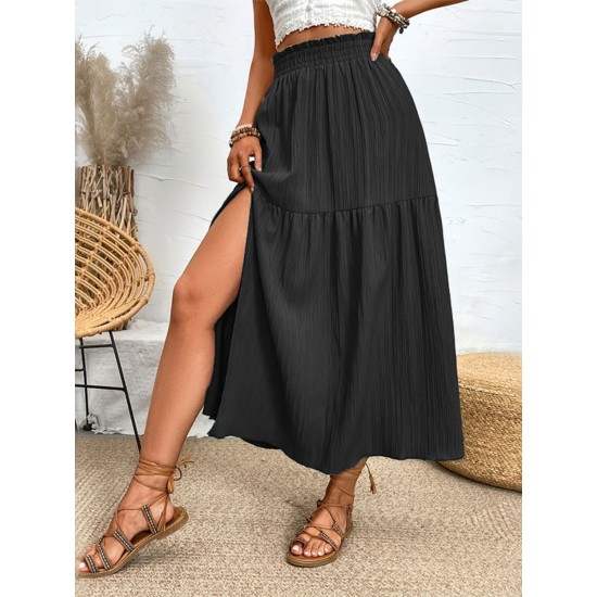 Frill Slit Skirt (multiple color options) Frill Slit Skirt (multiple color options)