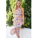 Printed Sleeveless Dress with Pockets Printed Sleeveless Dress with Pockets