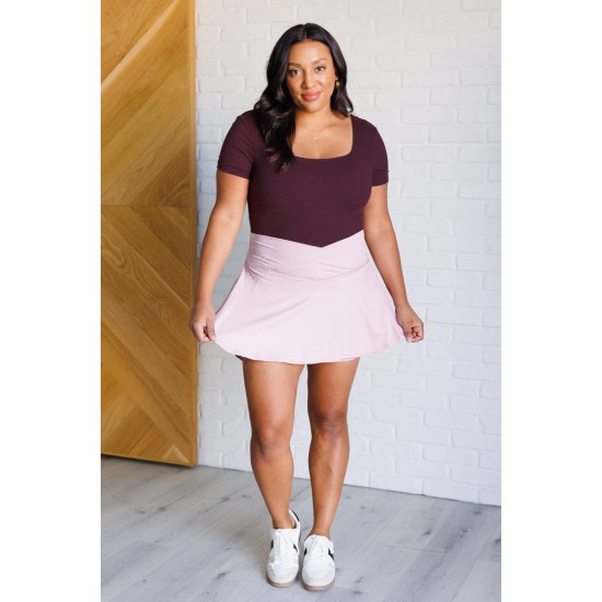 Full Force V Shaping High-Waist Skort in Mauve Peony Full Force V Shaping High-Waist Skort in Mauve Peony