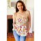 Sunny Days Floral Smocked Shoulder Tie Top in Yellow