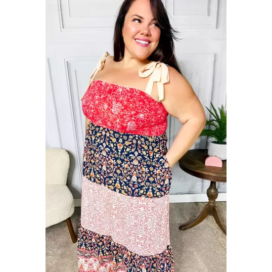 Vacay Vibes Floral Smocked Tube Top Tiered Maxi Dress in Orange Vacay Vibes Floral Smocked Tube Top Tiered Maxi Dress in Orange