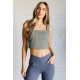 It's All About the Balance Twill Square Neck Crop Top in Dusty Olive It's All About the Balance Twill Square Neck Crop Top in Dusty Olive