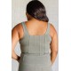 It's All About the Balance Twill Square Neck Crop Top in Dusty Olive It's All About the Balance Twill Square Neck Crop Top in Dusty Olive