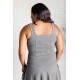 It's All About the Balance Twill Square Neck Crop Top in Titanium It's All About the Balance Twill Square Neck Crop Top in Titanium
