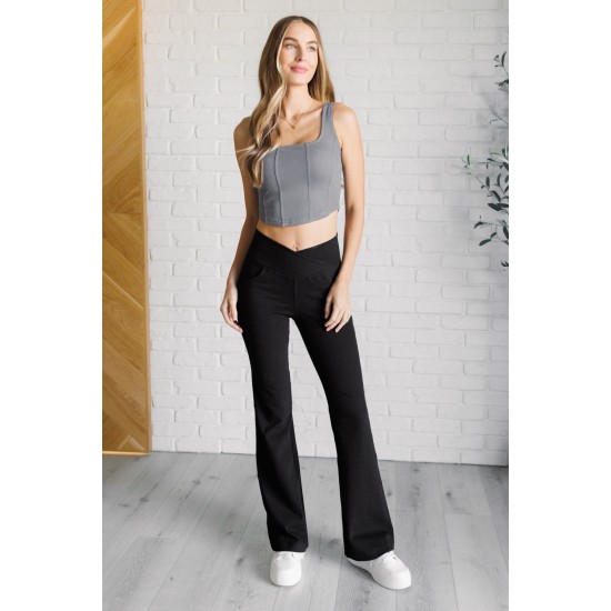 It's All About the Balance Twill Square Neck Crop Top in Titanium It's All About the Balance Twill Square Neck Crop Top in Titanium
