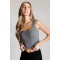 It's All About the Balance Twill Square Neck Crop Top in Titanium