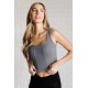 It's All About the Balance Twill Square Neck Crop Top in Titanium It's All About the Balance Twill Square Neck Crop Top in Titanium