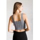 It's All About the Balance Twill Square Neck Crop Top in Titanium It's All About the Balance Twill Square Neck Crop Top in Titanium