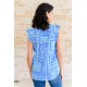 Keep Me Coming V-Neck Top in Ivory Royal Keep Me Coming V-Neck Top in Ivory Royal