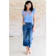 Keep Me Coming V-Neck Top in Ivory Royal Keep Me Coming V-Neck Top in Ivory Royal