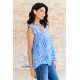 Keep Me Coming V-Neck Top in Ivory Royal Keep Me Coming V-Neck Top in Ivory Royal