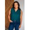 Matter of Fact Pleat Front Sleeveless Blouse in Sea Green