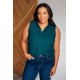 Matter of Fact Pleat Front Sleeveless Blouse in Sea Green Matter of Fact Pleat Front Sleeveless Blouse in Sea Green