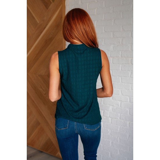 Matter of Fact Pleat Front Sleeveless Blouse in Sea Green Matter of Fact Pleat Front Sleeveless Blouse in Sea Green