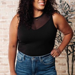 Miss You Much Mesh V-Neck Bodysuit