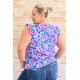 Petals on the Moon Flutter Sleeve Blouse in Royal Pink Petals on the Moon Flutter Sleeve Blouse in Royal Pink