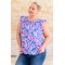 Petals on the Moon Flutter Sleeve Blouse in Royal Pink